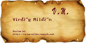 Virág Milán névjegykártya