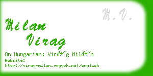 milan virag business card